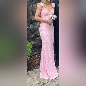 Beautiful pink prom dress